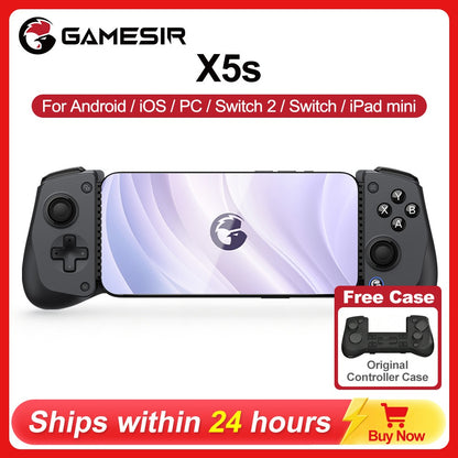 GameSir X5s Phone Gamepad for Android iOS Nintendo Switch 2/1 PC Wireless Controle Tri-mode Connectivity Hall Effect Sticks