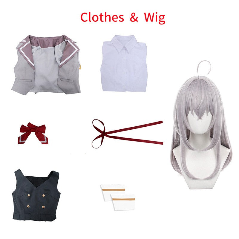 Anime Alisa Mikhailovna Kujou Cosplay Costume Wig Girl Jk Uniforms Hair Women Role Play Party Halloween Outfits Set