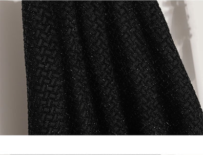 plus Size Women's High Waist A-Line Long Skirt Casual Versatile Glitter Wool Blend f Body Skirt for Full Figured Ladies