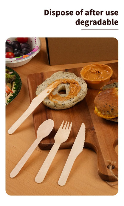 Conjunto Descartável de Talheres de Polpa com 20 Peças Biodegradáveis Inclui Tigela Prato Faca Garfo Colher para Casa Festa Piquenique Recipientes de Comida