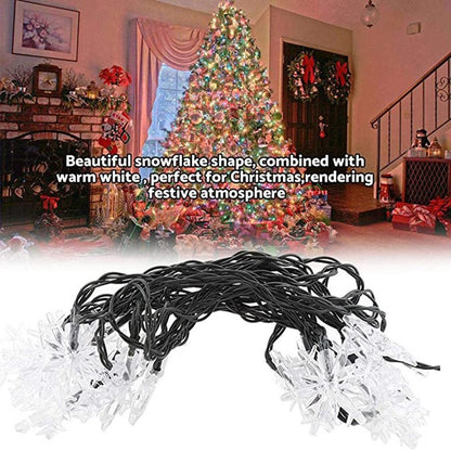 12m Solar Snowflake LED String Lights Fairy Lights Garland Outdoor New Year Christmas Tree Home Garden Decorations Lamp