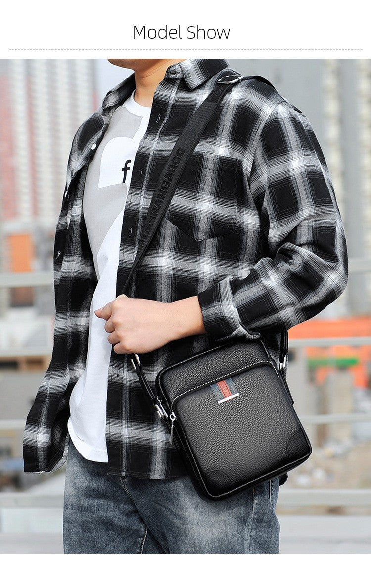 Famous Brand Small Men's Bag Genuine Leather Men Shoulder Bag Messenger Bag Fashion Business Man Crossbody Bag Cowhide Briefcase