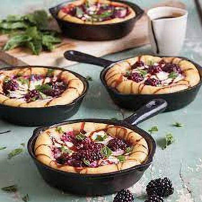 Frigideira de Ferro Fundido com Bico Antigotejamento Pré-Temperada, Utensílio de Cozinha Seguro para Forno, Acampamento, Uso Interno e Externo