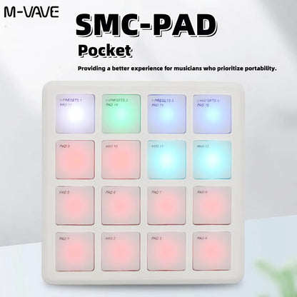 M-VAVE SMK-25 II Teclado Controlador MIDI Pad USB Mini 25 Teclas, 16 Pads de Bateria RGB, 8 Knobs e Produção Musical, Software Incluído