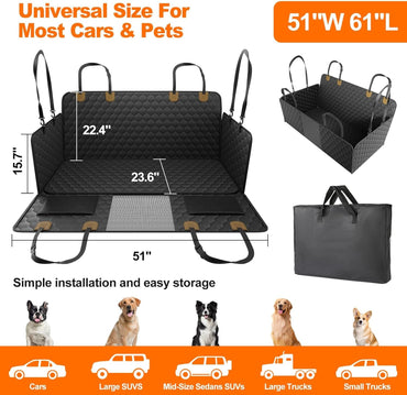 Acessórios de Viagem para Pets à Prova d'Água Assento Dobrável para Carro para Cachorros Cadeira de Carro para Pets Rede de Segurança Tapete de Porta-Malas Protetor de Banco Traseiro de Carro