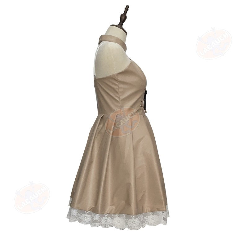 Death Note Cosplay Costume Misa Amane Imitation Leather Sexy Dress +Neck jewelry+stockings+necklace Uniform Outfit Halloween Wig