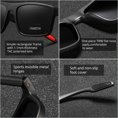 KDEAM Rectangular Ultra Light TR90 Sunglasses Men Polarized Wholesale