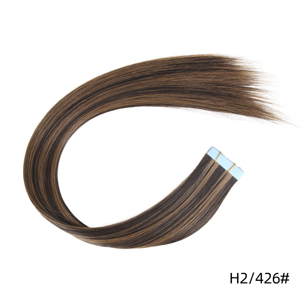 Tape In Hair Extensions Synthetic Hair 10Pcs 20Inch Long Straight Skin Weft Straight Seamless Hair Invisible Tape In Hairpiece