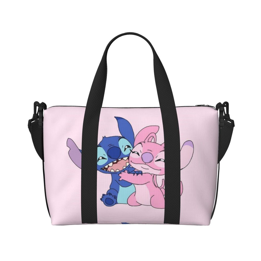 Custom Large SLilo And Stitch Cartoon Tote Bag Women Anime Shopping Shoulder Beach Gym Travel Bag