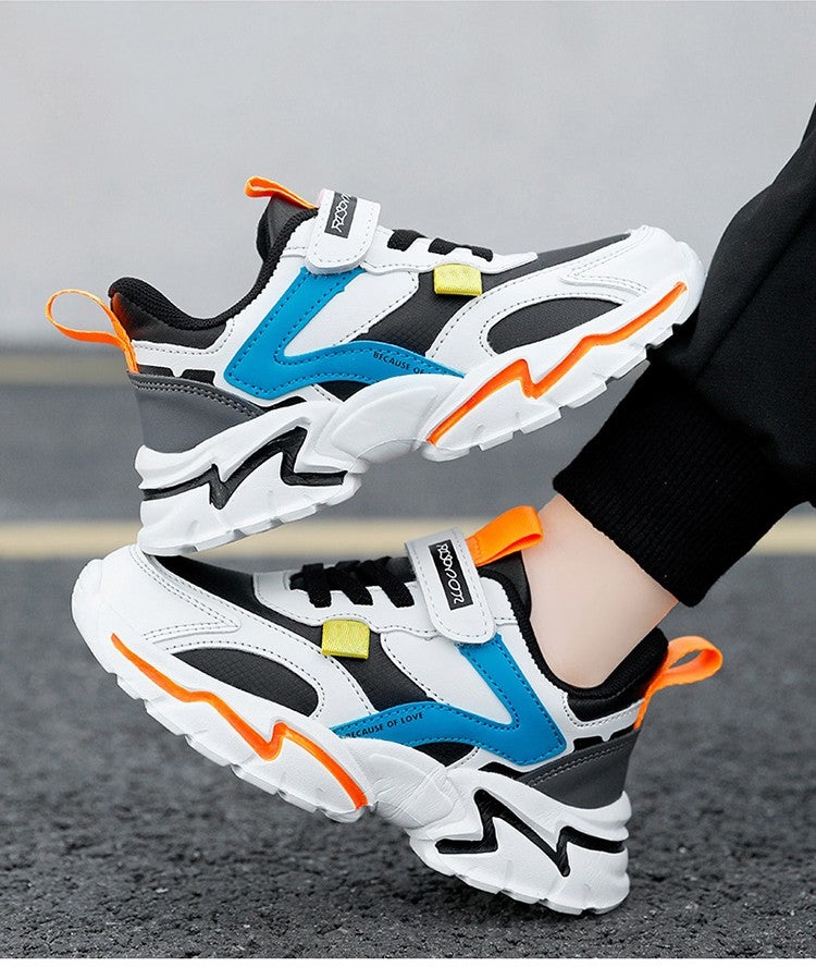 Four Seasons Sport Kids Sneakers Boys Casual Shoes For 5-16Years Children School Walking Non-slip Outdoor Running Shoes Leather