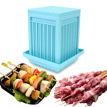 Brochette Maker 49 Holes Beef Barbecue Accessories Kebab Maker Beef Pork Meat Skewer Tools Barbecue Stringer Box Machine