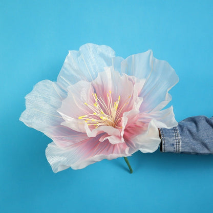 30/40/50cm Artificial Peach Blossoms Giant Gauze 3D Fluffy Petals Large Flower Head Floor Display Wedding Landscaping