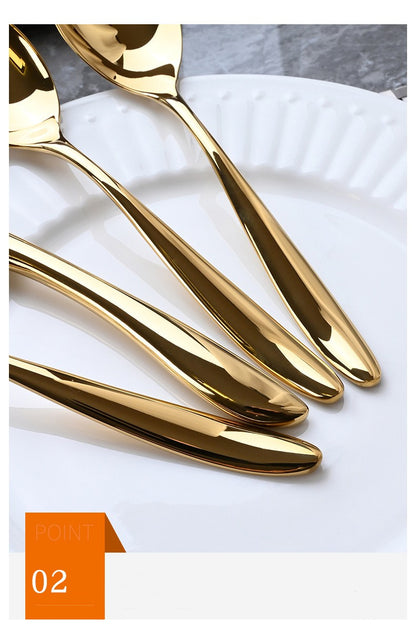 6 Peças de talheres de aço inoxidável 304, conjunto criativo de faca, garfo e colher para bife, para restaurante e hotel, conjunto de talheres de alta qualidade.