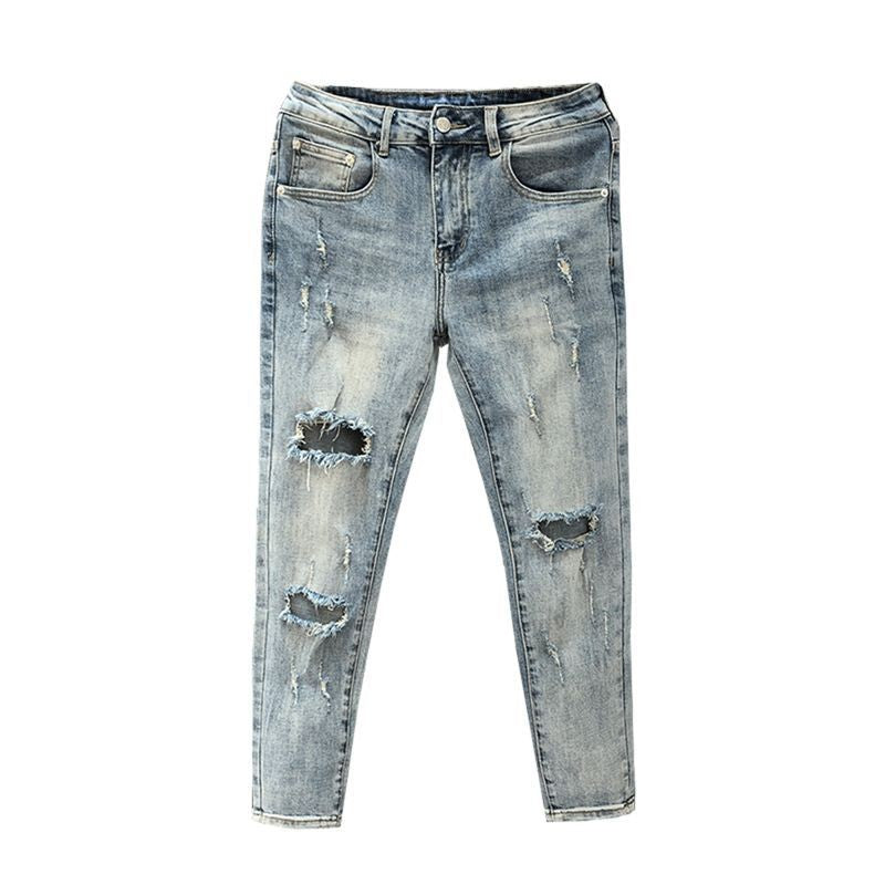 Calça Jeans Masculina de Verão Afunilada Harajuku Moda Coreana Outono 2025 Roupas Clássicas Y2k Anos 2000 Calças Masculinas Jeans Azul Claro