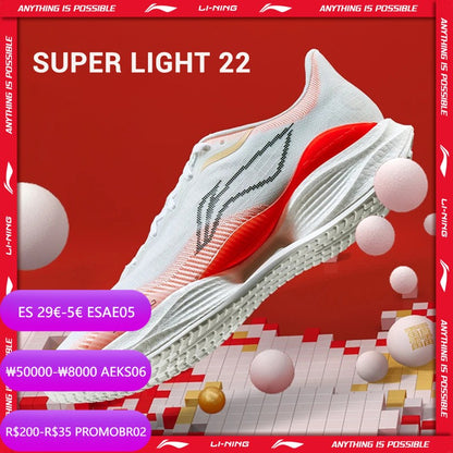 Li-Ning Men SUPER LIGHT 22 Light Running Shoes TEMPO BOUNSE Cushion BOOM FIBER LiNing Wearable Anti-Slip Sneakers ARBV001
