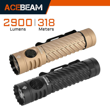 ACEBEAM EC20 EDC Flashlight 18650 USB C Rechargeable Torch 519A High CRI LED 2800 Lumens 340 Meters Multi-color Auxiliary Light