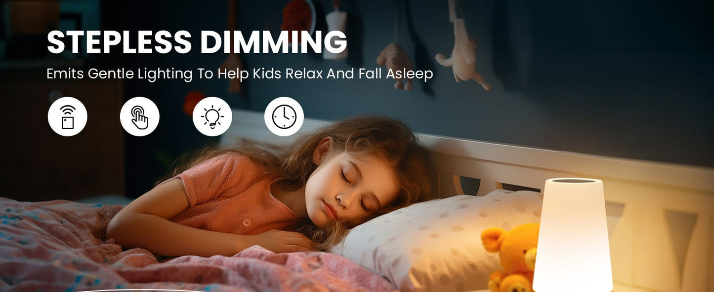 Usb Rechageable Dimmable Touch Lamp Bedroom Portable Table Bedside Night Lamp 13 RGB Colors Night Lights Baby Kids Night Light