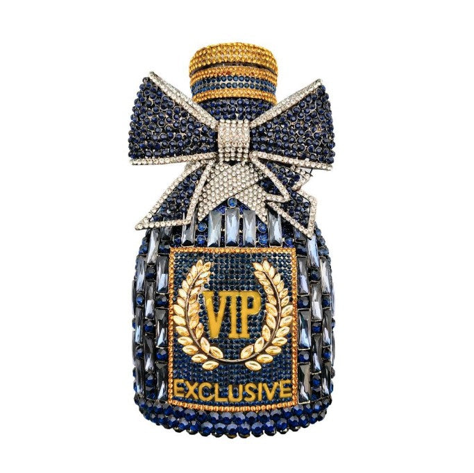 XIYUAN Women Rhinestones Clutch Purse Champagne Bottle Evening Bags Diamond Hard Metal Clutches Wedding Party Minaudiere Purses