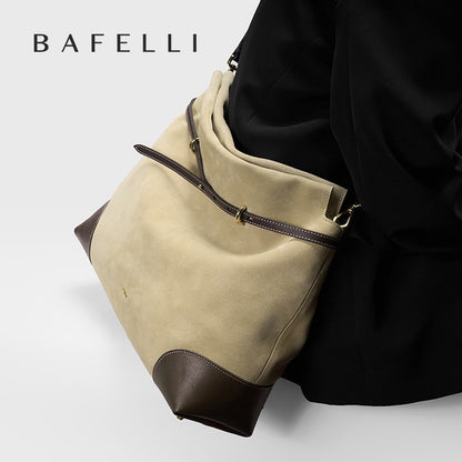 ?Genuine Suede Women's Bag Large Capacity Crossbody Underarm Tote for Commuting Multi-functional Hobo Bag