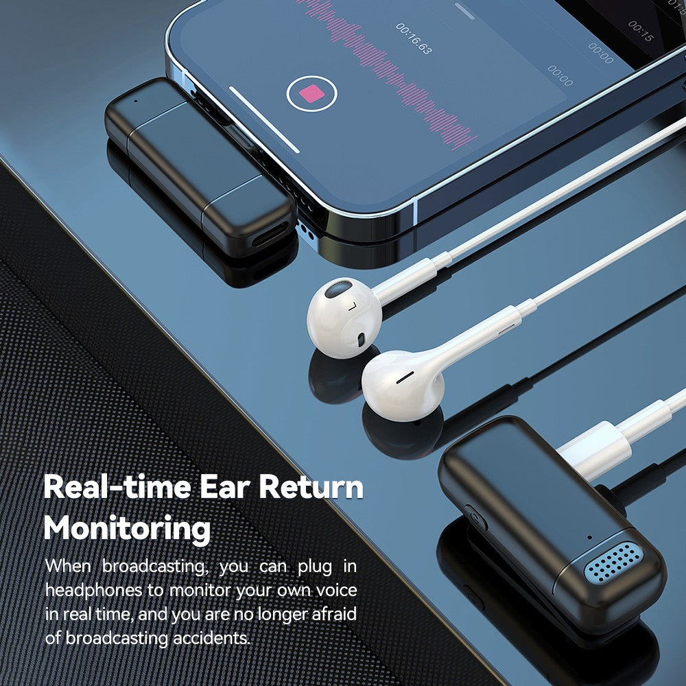 Microfone de Lapela com Estojo de Carregamento Mini Microfone Sem Fio para Celular Android IOS com Função de Cancelamento de Ruído para Gravar Vídeos
