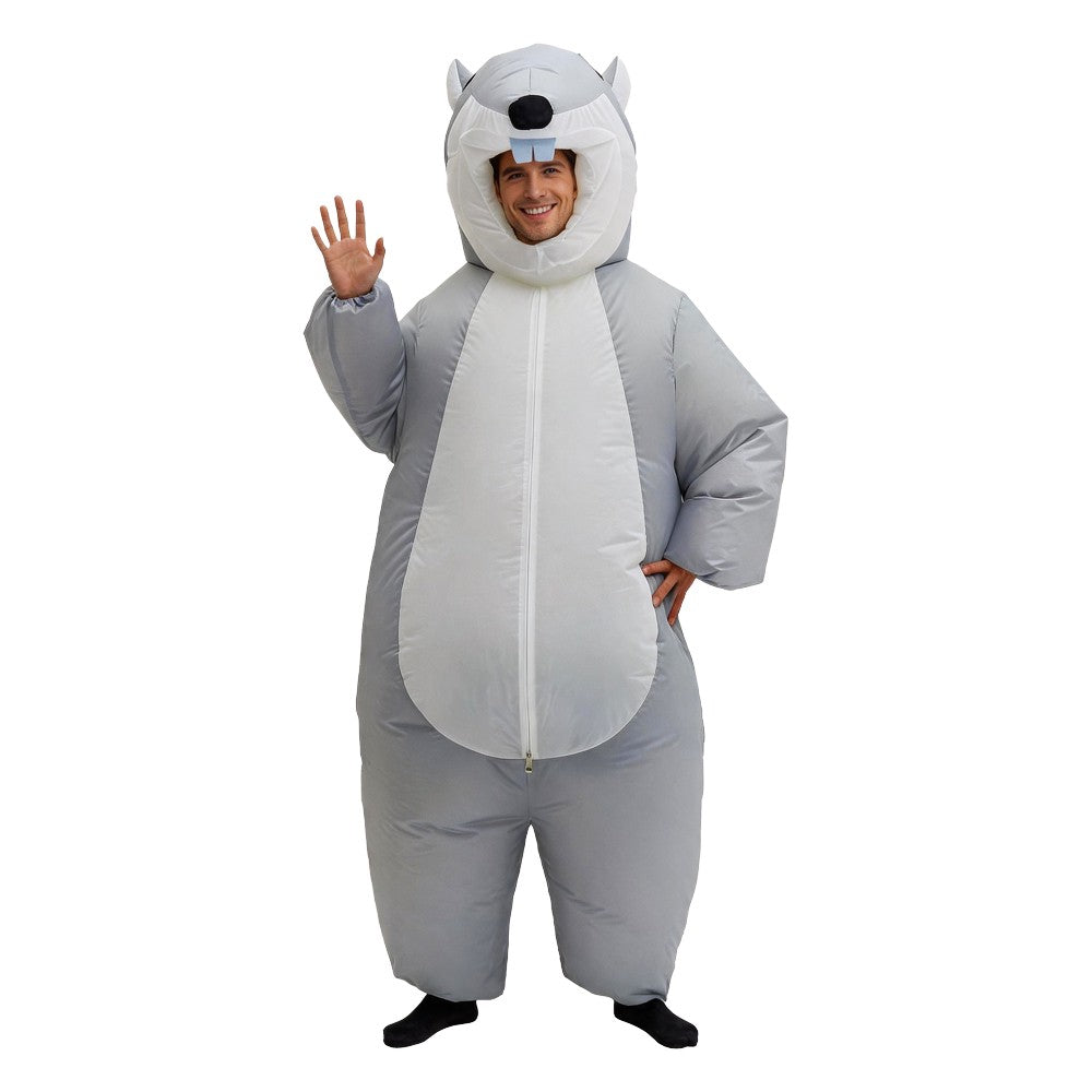 Cartoon Squirrel Inflatable Costume Mascot Adult Parade Character Cosplay Animal Birthday Halloween Party Event Set
