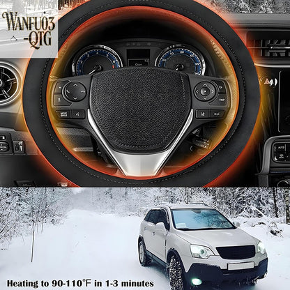 Hot 12V Heated Steering Wheel Cover Warm In Winter Universal Fit Steering Wheel Protector Outer For Cars Trucks Car Accessories