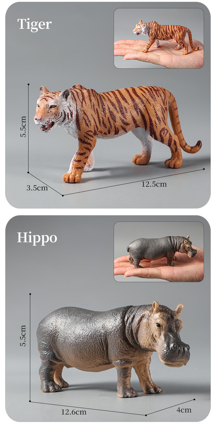 Conjunto de Brinquedos Montessori de Animais Selvagens - Leão Elefante Antílope Miniaturas de Animais Figuras de Ação Zoológico Presente Educacional para Crianças