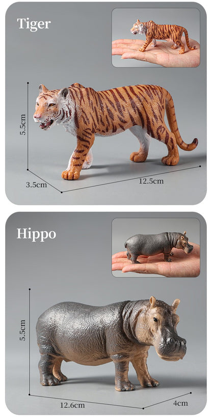 Conjunto de Brinquedos Montessori de Animais Selvagens - Leão Elefante Antílope Miniaturas de Animais Figuras de Ação Zoológico Presente Educacional para Crianças