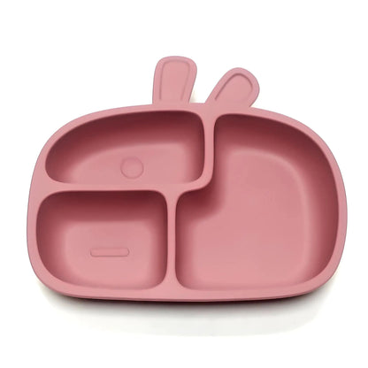 Silicone Baby Dinner Plate Food Grade Baby Supplement Bowl Set Children's Divided Dinner Plate Suction Cup One Piece