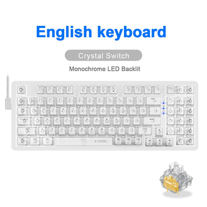 Teclado Mecânico Gamer E-YOOSO Z94 USB com Fio LED Monocromático Retroiluminado Switch Azul Vermelho 94 Teclas para Computador Laptop PC