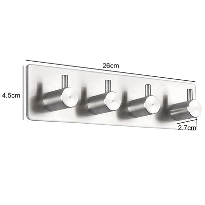 Stainless Steel Self-Adhesive Hooks Towel Holder Coat Hooks Strong Hardware Hanging Hook Metal Sticky Hooks Bathroom Accessories