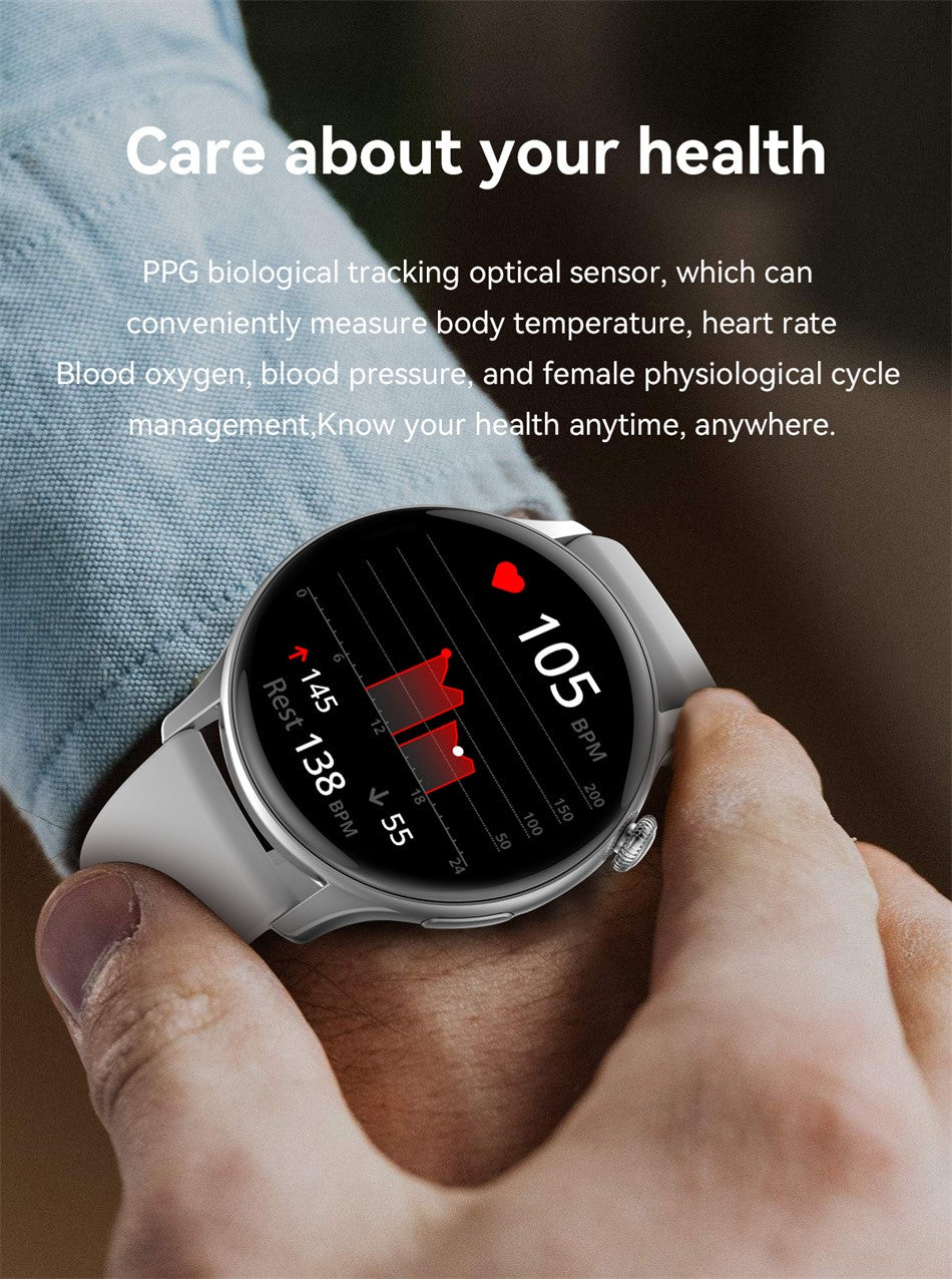 Smartwatch Feminino 2025 NFC Amoled HD GPS Monitor Cardíaco Bluetooth Ligações à Prova D'Água Para Mulheres Presente
