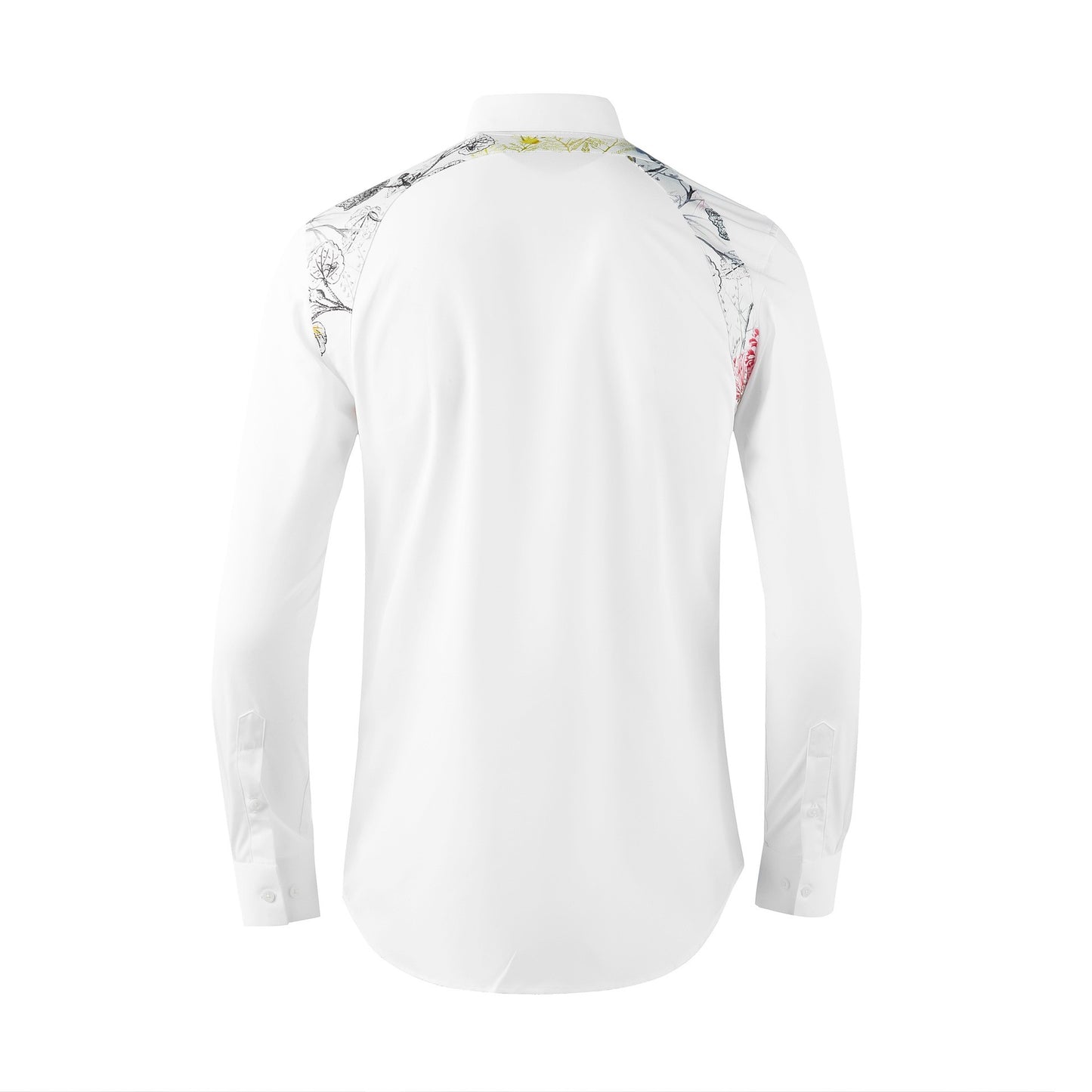 Fashion Shoulder Strap Splicing Long Sleeved Men's Shirt Cargo Casual Daily Shirts Slim Fit Cotton Business Party Social Tops