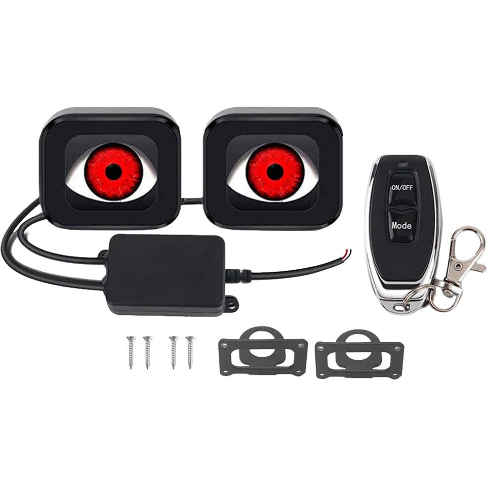 2pcs Motorcycle Devil Eyes Rearview Mirror Light Universal Dynamic LED Motorcycle Bike Handle Devil Eye with Switch Control