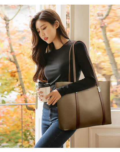 New autumn Single Shoulder Large Capacity Messenger Droadband Female Solid Color Handbag Luxury Ladies Bucket PU Shoulder Bag