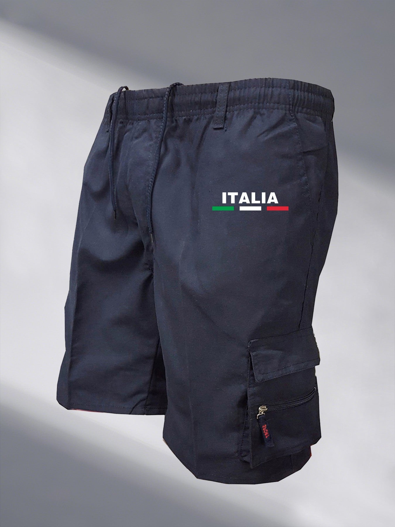 Men's Tactical Shorts Summer Casual Cargo Shorts Knee-length Multi-pockets Elastic Waist Work Hiking Overalls Short Pants Male