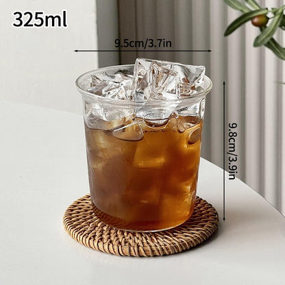 Copos de café gelado Copo de vidro estético Garrafa de água Copos para beber Utensílios de mesa decorativos Caneca de café gelado Copo de coquetel