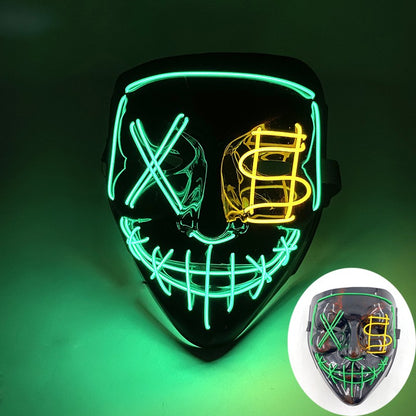 Scary Wireless Glowing LED Mask Halloween Party Supplies Neon Purge Mask Cosplay Luminous Face Masks Carnival Festival Props