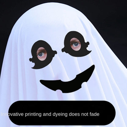 Hooded Halloween Cloak Cape Fright Clothes Smile Face Ghost Poncho Robe Funny Cosplay Black Eye Ghost Cosplay Costume