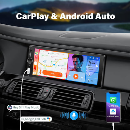 LEHX 1din 6.9 IPS Touch Screen Carplay Android Auto Mirror Link Car Radio Multimedia 1 din Car Stereo MP3 MP5 Player FM Headunit