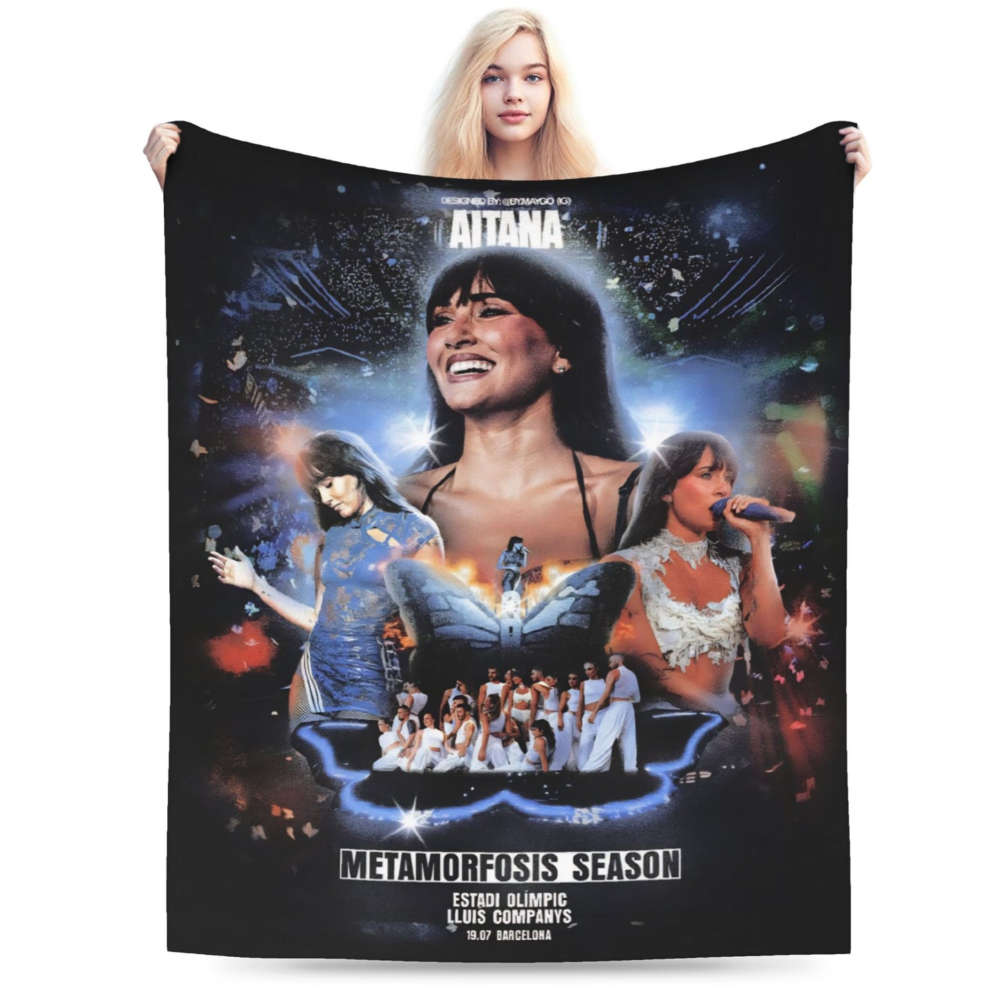 Aitanaed Singer Alpha Album Cobertores Ultra-Macios de Lã Coral de Pelúcia, Presente Relaxante, Mantas, Colchas