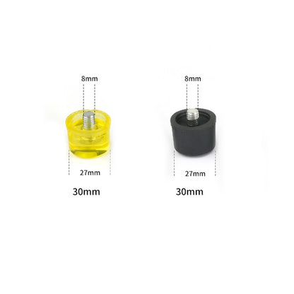 1 Par de Cabeças de Martelo de Borracha de Face Dupla 25mm 30mm 35mm 40mm 45mm Cabeças de Nylon Amarelas e Pretas