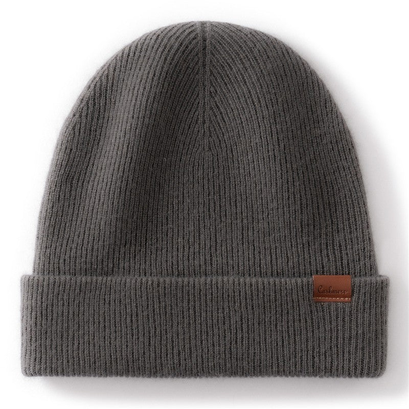 New Autumn Winter 100% Cashmere Hat Knitted Mountaineering Wool Hat Outdoor Skiing Double Layer Men and Women Thickened Warm