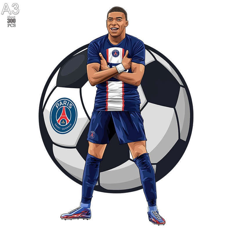 irregular Football Star Wooden Jigsaw Sports Stars Puzzle for Kids Adults Educational Fabulous Gift 300 Pcs DIY Puzzle Toys