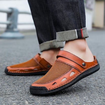 Soft Sole Male Simple Slippers Breathable Mens Summer Sneakers Casual Half Shoes Leisure Walk Half Drag Outdoor Non-Slip Sandals