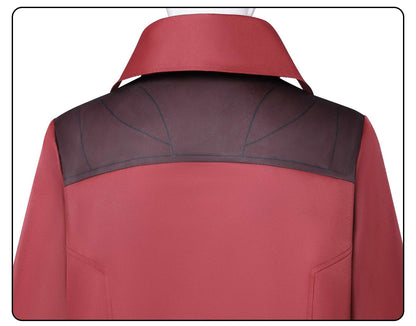 Dante Cosplay Costumes Men's Uniform Red Long Poncho Jacket Set Ruby Pendant Necklace Roleplay Prop Outfits Halloween Carnival