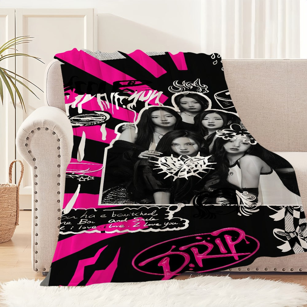 Kpop Girl B-Babymonster Drip Blanket Soft Plush Nap Sofa rug for Living Room Warm Office Bedroom Birthday Home Travel Kid Gifts