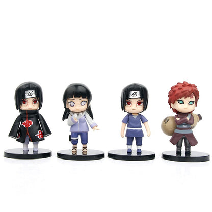 12 pçs/conjunto Anime Naruto Shippuden Hinata Sasuke Itachi Kakashi Gaara figura de anime Q versão PVC figuras brinquedos bonecas presente para crianças