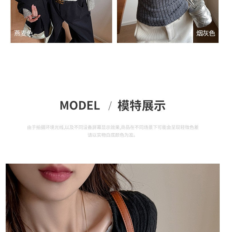 Lace Slim-fitting Bottoming Shirt Fake Two Piece Long Sleeve T-Shirt Women Chic Button Pit Striped Tops Autumn Winter Base Tees