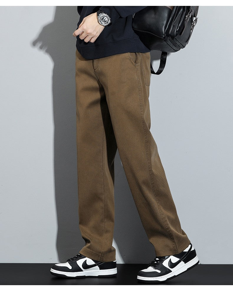 Mens Lyocell Straight Loose Elastic Waist Jeans 2025 Autumn Winter Fashion Brand Comfortable Versatile Pants Plus Size 5XL